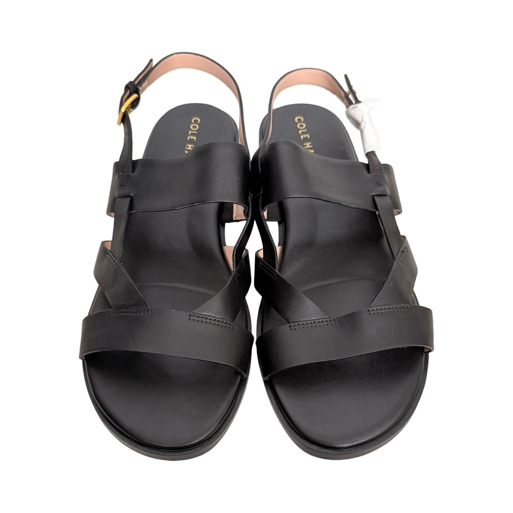 Cole Haan Women's Fawn Flat Sandal Black Leather Strappy Size 10 NWOB - Picture 2 of 9